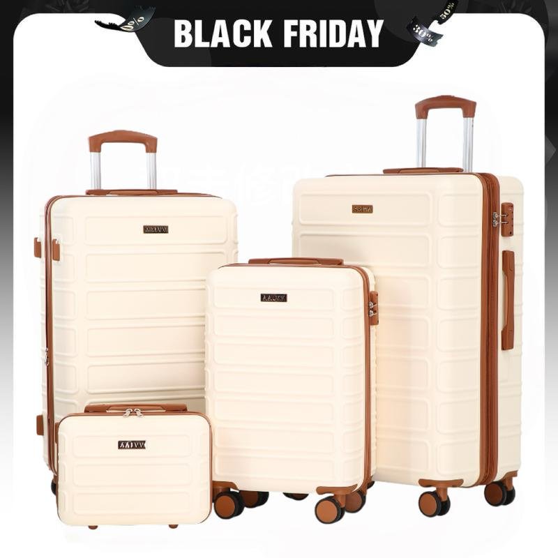 AAIVV 4 Piece Expandable Luggage Sets, ABS Travel Suitcase Set with Double Spinner Wheels, TSA Lock Hardshell Durable Traveling Bag Luggage Sets (13/20/26/28in) Gift for Back to School - Bild 5