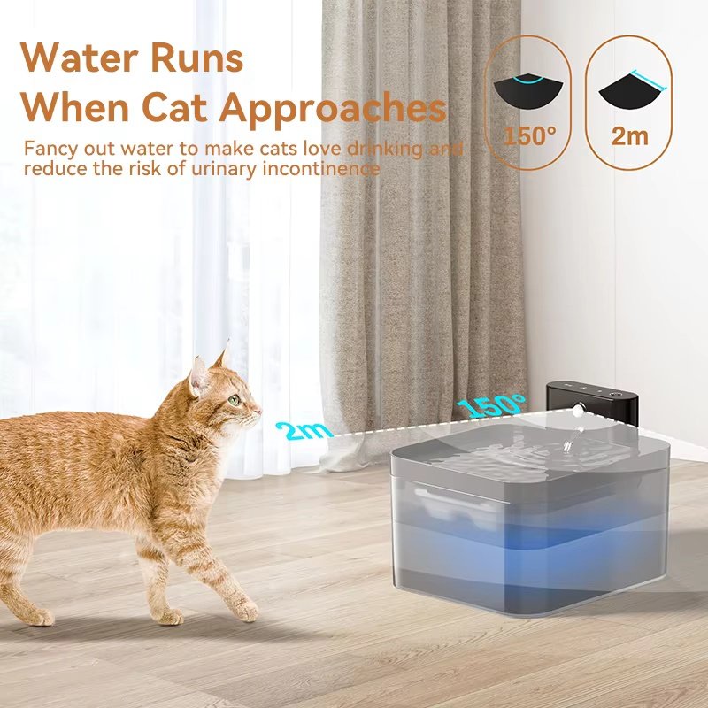 Automatic Cat Water Fountain 2.2L Battery Powered Pet Fountain with Motion Sensor, Wireless Silent Design for Dogs & Cats #TOP PICKS - Bild 3